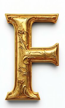 golden font letter F