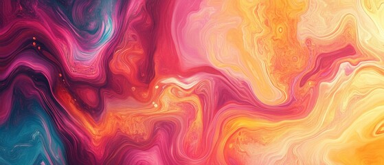 Poster - Swirling Colors. Fluid Art Animation with Intricate Flowing Patterns