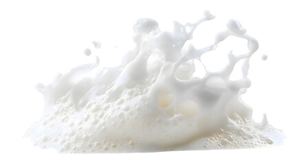 Poster - Splash of white,foaming,aerated liquid with dynamic flow and movement shown against a plain,clean background. The image captures the energy and visual interest of a water splash.