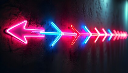 Wall Mural - Neon Arrows in Unity with a Standout Difference