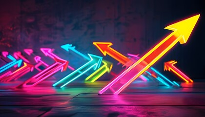 Wall Mural - Neon Arrows in Unity with a Standout Difference