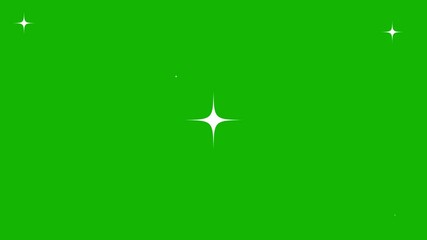bright shiny twinkling stars in the night sky .animation of white twinkling stars on a green backgro