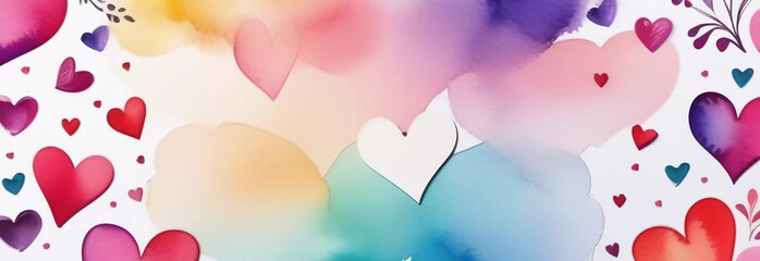 Wall Mural - Valentine's Day card. Web banner. Generative AI