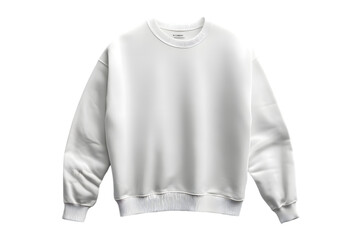 White sweatshirt mockup isolated on transparent background