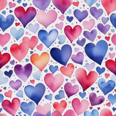 Wall Mural - colored hearts on a white background. wallpaper for your business. generative ai