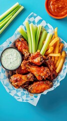 Sticker - Delicious Chicken Wings and Fries