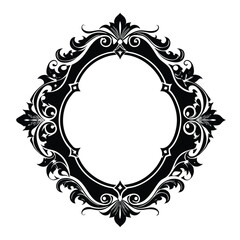 frame with ornament silhouette design