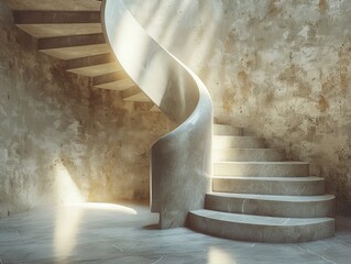 Sticker - Spiral Staircase in a Modern Building