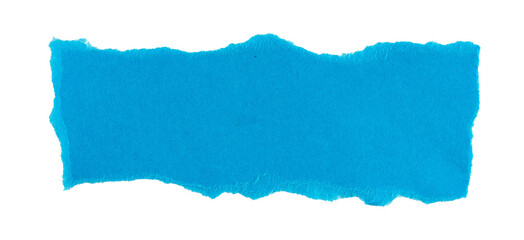 Poster - Blue Torn paper in a rectangle shape, ripped Blue paper sheet, realistic paper scrap with torn edges, isolated on a transparent background, grunge textured graphic element