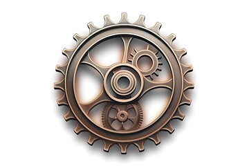 Wall Mural - metallic gear icon intricate set on a spotless white background