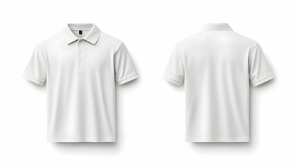 White Polo Shirt Mockup, Apparel Design Template, White Collared Shirt Design Template,