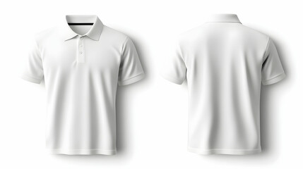 Canvas Print - White Polo Shirt Mockup, Apparel Design Template, White Collared Shirt Design Template,