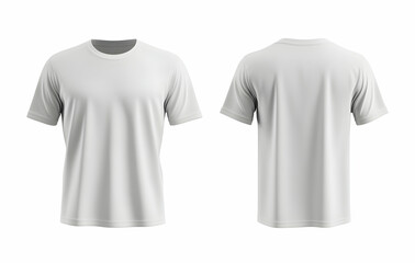 Gray T-Shirt Mockup Front Back View Apparel