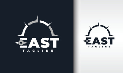 Poster - letter E east compass logo