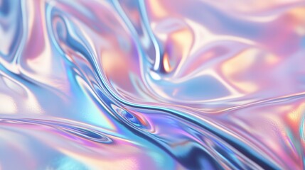 Poster - iridescent abstract background with pastel colors and smooth fluid texture