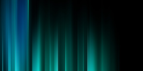 Wall Mural - Black, green and blue  modern wide abstract technology background with glowing high-speed and movement light effect