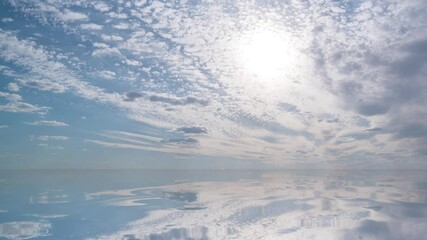 Wall Mural - puffy fluffy white clouds sky time lapse. slow moving clouds. b roll footage cloudscape timelapse cl
