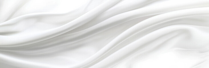Poster - White satin fabric forming elegant waves of texture background
