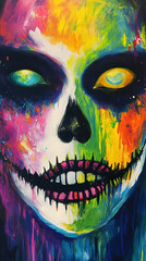 Poster - Artistic LGBT Halloween Party with Creative Painting and Costumes  