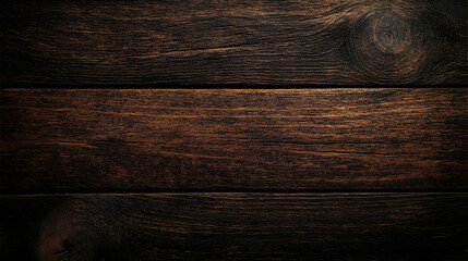 Dark Brown Wooden Planks Background Texture with Knots and Grain Pattern