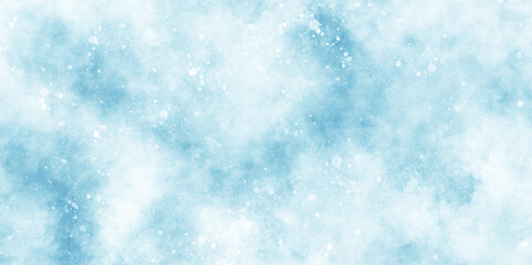 Wall Mural - light blue bokeh background for design, beautiful blue watercolor background with glitter particles,