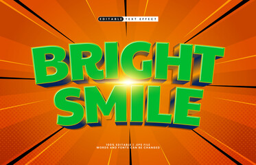 Wall Mural - bright smile editable text effect with a kids and happy text style