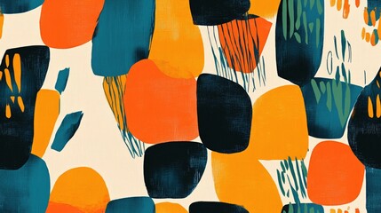 Canvas Print - Contemporary color combination pattern Hand drawn illustration Suitable for backgrounds wallpaper production fabric and mural applications