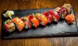 © TheoTheWizard - A sushi roll with a variety of ingredients including salmon, avocado
