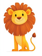 Canvas Print - Cute Cartoon Lion.