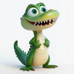 Sticker - Cute Cartoon Crocodile.