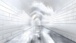© Lucky Future - A White Tiled Tunnel with a Bright Light at the End