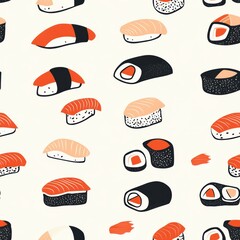 Sticker - Sushi Pattern.