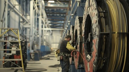 Industrial Worker in Factory Setting