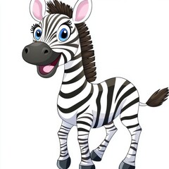 Wall Mural - Cute Cartoon Zebra.