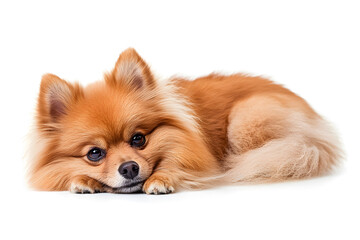 Wall Mural - Dog pomeranian mammal animal isolated on white background
