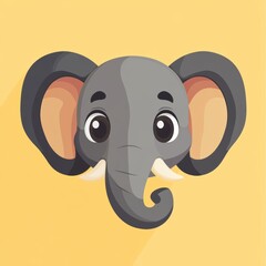 Sticker - Cute Elephant Face.