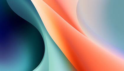 Sticker - Abstract colorful wavy shapes wallpaper. Modern curvy background with motion effect. Generative ai