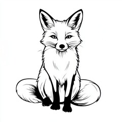 Poster - Sitting Fox Outline.