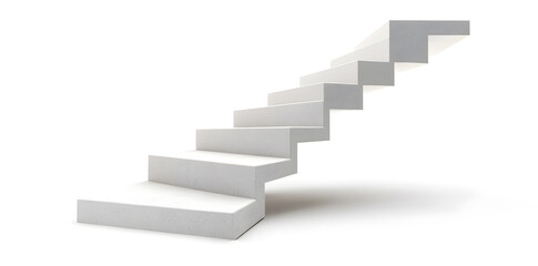 White steps architecture staircase isolated on white background