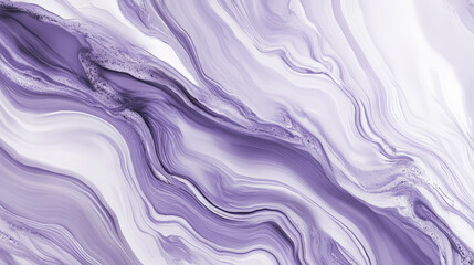 Poster - Liquid marble texture with soft lavender and light grey, creating a serene and subtle flowing abstract pattern.