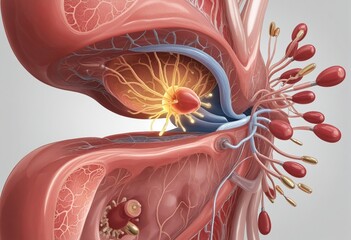 Cholesterol plaque in artery, illustration