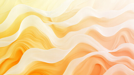 Poster - Gradient from warm peach to light yellow, with flowing white wavy lines gently rippling across the background, adding harmony and motion.