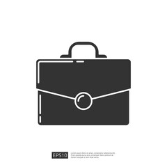 Poster - Briefcase Icon Illustration in Line Art Style, Business and Finance Symbol Vector Design.
