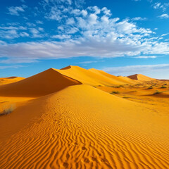 Wall Mural - Sand dunes. Desert landscape with beautiful sand dunes and blue sky