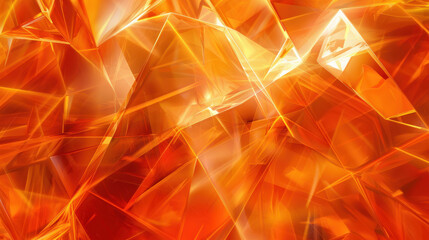 Wall Mural - close up horizontal illustration of shiny abstract orange transparent geometric background