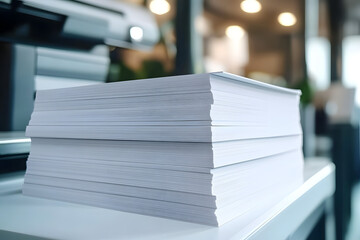 white paper stack for printer: illustration of typical office procedures