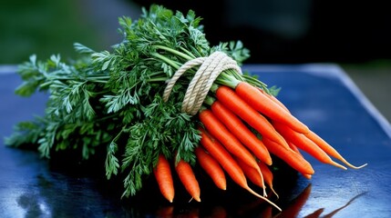 Organic Bounty: A Bunch of Fresh Baby Carrots