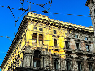 Poster - antique city building in Milan, italy. 