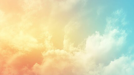 Wall Mural - A Pastel-Toned Sky with White Clouds