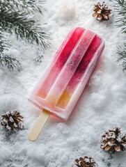 Wall Mural - Popsicle on snowy ground